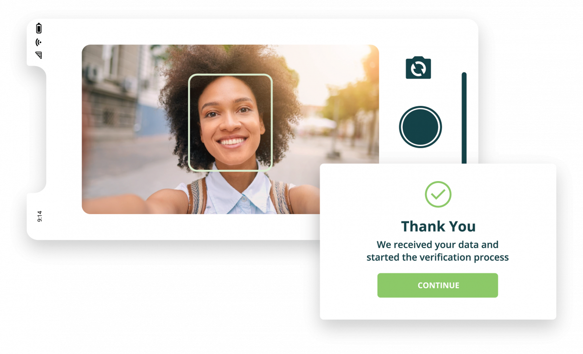 ID verification is completed by taking selfie