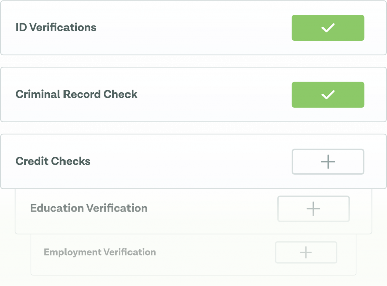 Certn Background check selection list